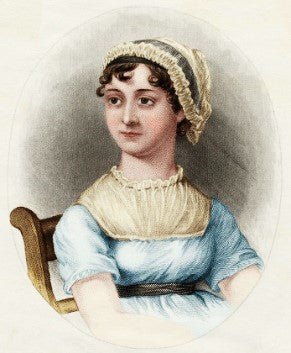 Ritratto di Jane Austen per gioielli a tema