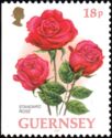 Segnalibro gioiello rose rosse (francobollo Guernsey 1997)