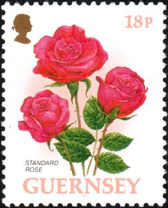 Collana cuore -Rose rosse (francobollo Guernsey 1992)