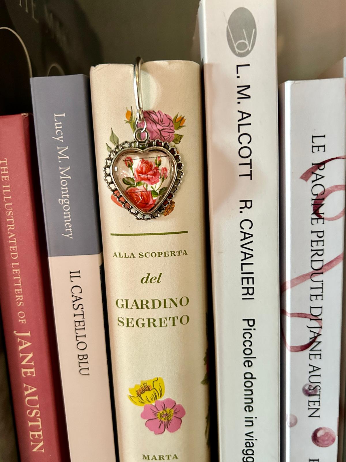 Segnalibro gioiello rose cuore